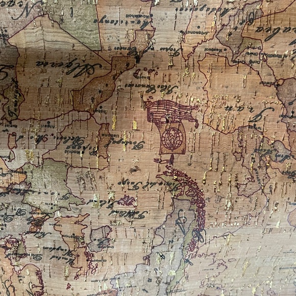 NWT Alviero Martini (Italian Luxury Brand) Limited Edition Cork Large MAP Tote - Picture 3 of 13